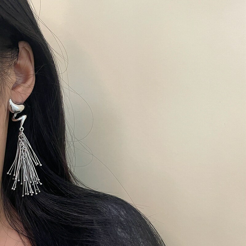 オシャレなタッセル付きピアス (T)