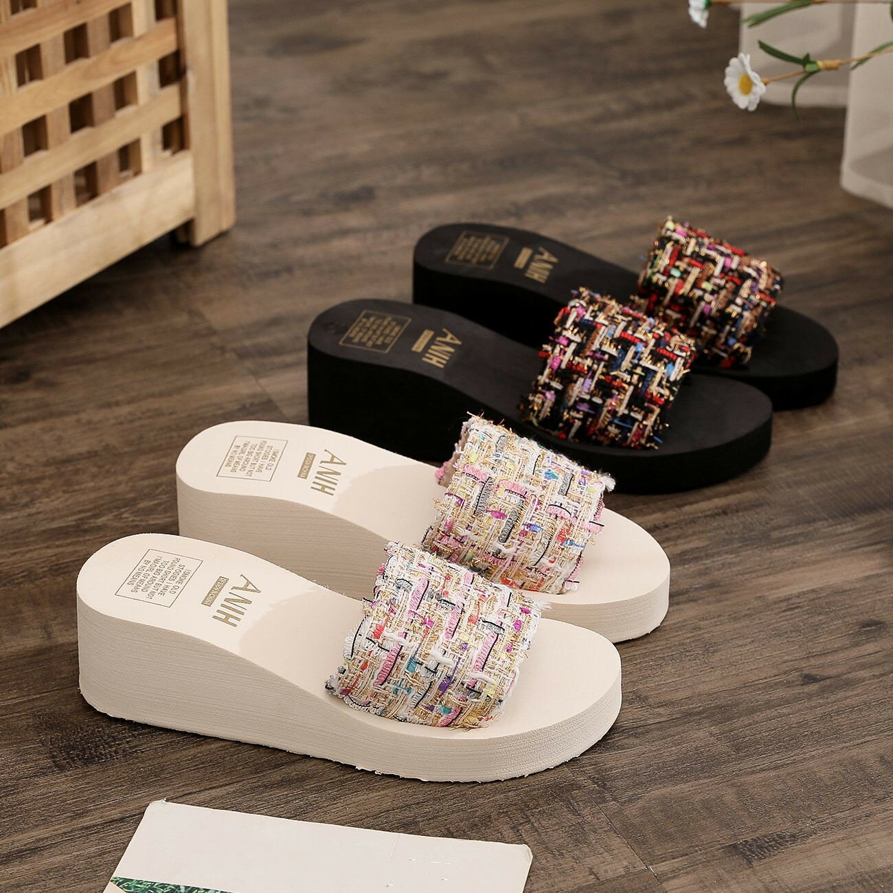 厚底サンダル　スリッパ (T)