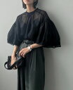 シアーチュールブラウス キャミソール 2枚セット シアー トップス 半袖 レディース チュール チュールトップス 春 夏 レイヤード 重ね着 シースルー 薄手 ...
