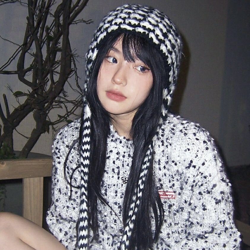 Knit Hat - レディースニットキャップ　リボンデザイン (T)