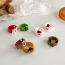 クリスマス指輪 アクセサリー おしゃれ 可愛い 冬 Christmas かわいい 大人 レディース レッド グリーン クリスマスグッズ イベント パーティー クリスマスカラー(T)