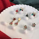 クリスマスピアス おしゃれ 可愛い 冬 Christmas かわいい 大人 レディース レッド グリーン クリスマスグッズ イベント パーティー クリスマスカラー(T)
