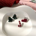クリスマスピアス おしゃれ 可愛い 冬 Christmas かわいい 大人 レディース レッド グリーン クリスマスグッズ イベント パーティー クリスマスカラー(T)