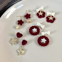 クリスマスピアス アクセサリー おしゃれ 可愛い 冬 Christmas かわいい 大人 レディース レッド クリスマスグッズ イベント パーティー クリスマスカラー(T)