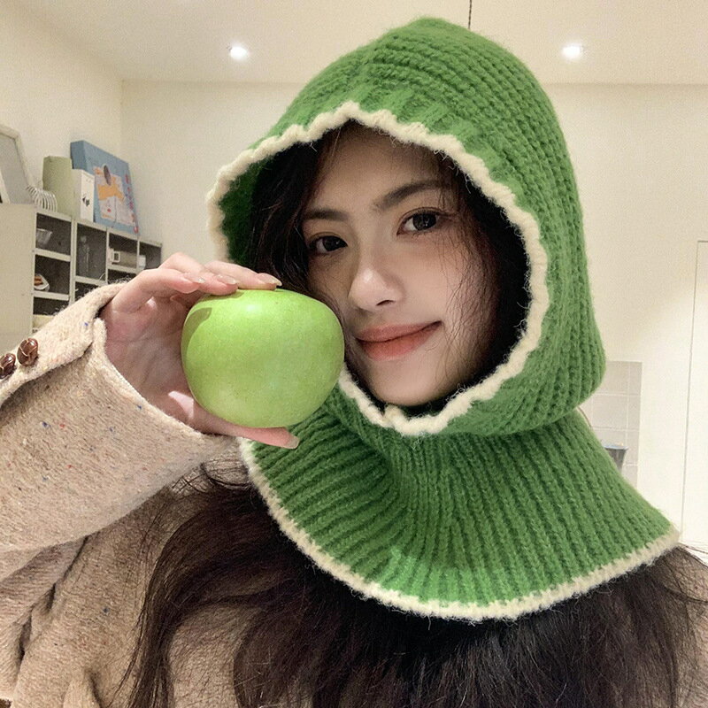 レディースニットキャップ　バラクラバフードウォーマー (T)