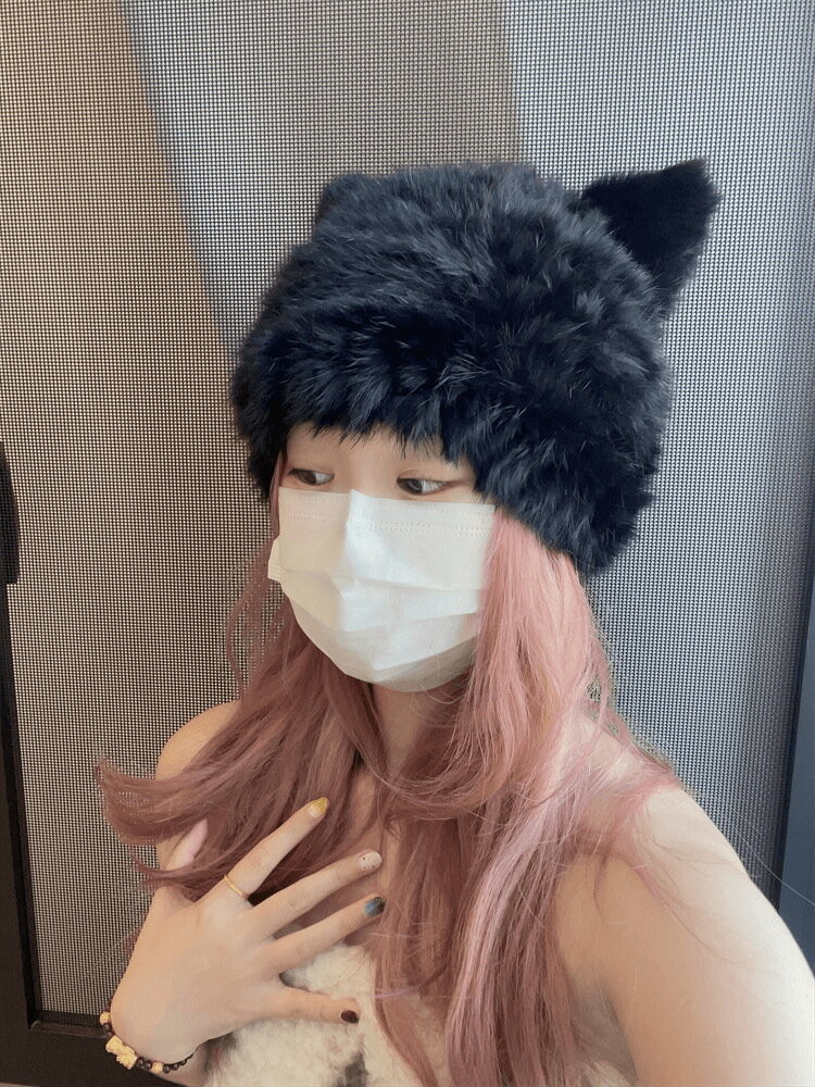 猫耳ニット帽子 (T)