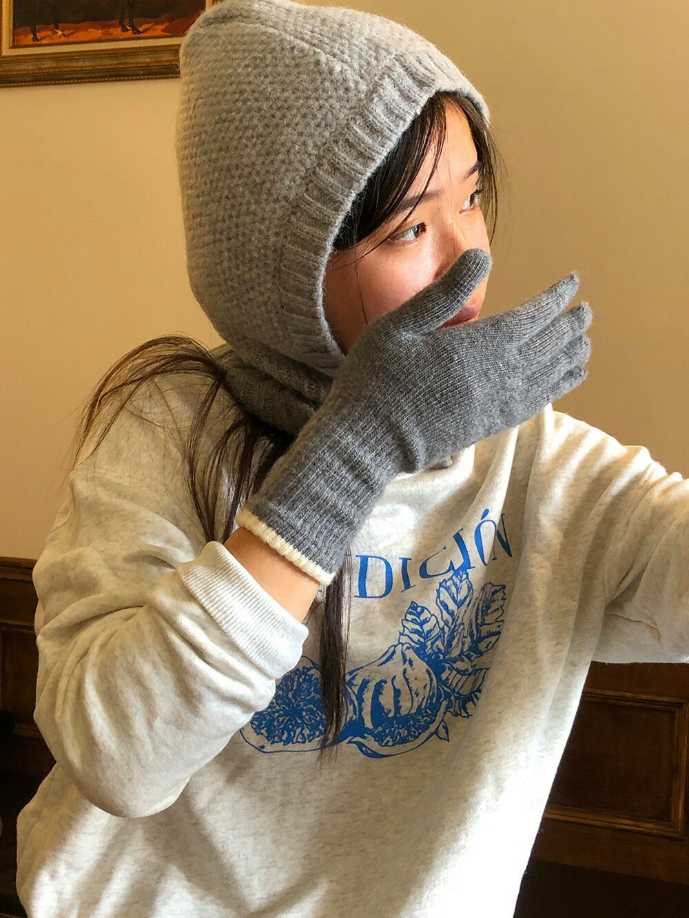バイカラー手袋 (T)