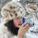 ファー帽子 バケットハット ヒョウ柄 (T)