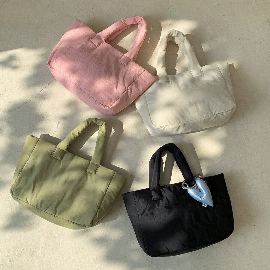 ダウン風ミニトートバッグ (T)