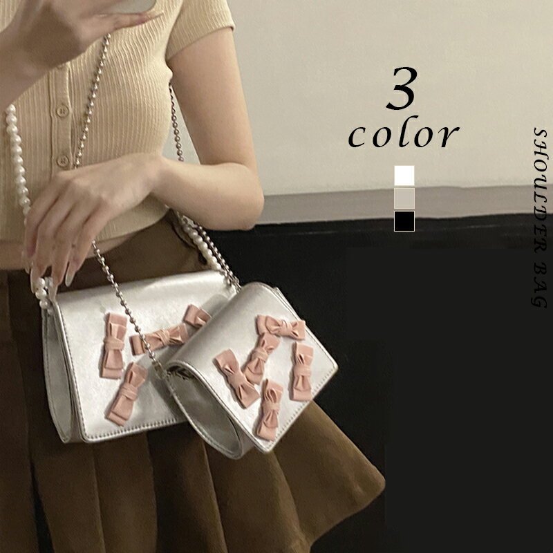 リボン付きショルダーバッグ (T)