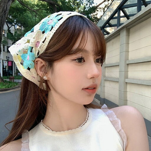 三角スカーフ ヘアバンド フラワー (T) 三角スカーフ ヘアバンド フラワー (T)