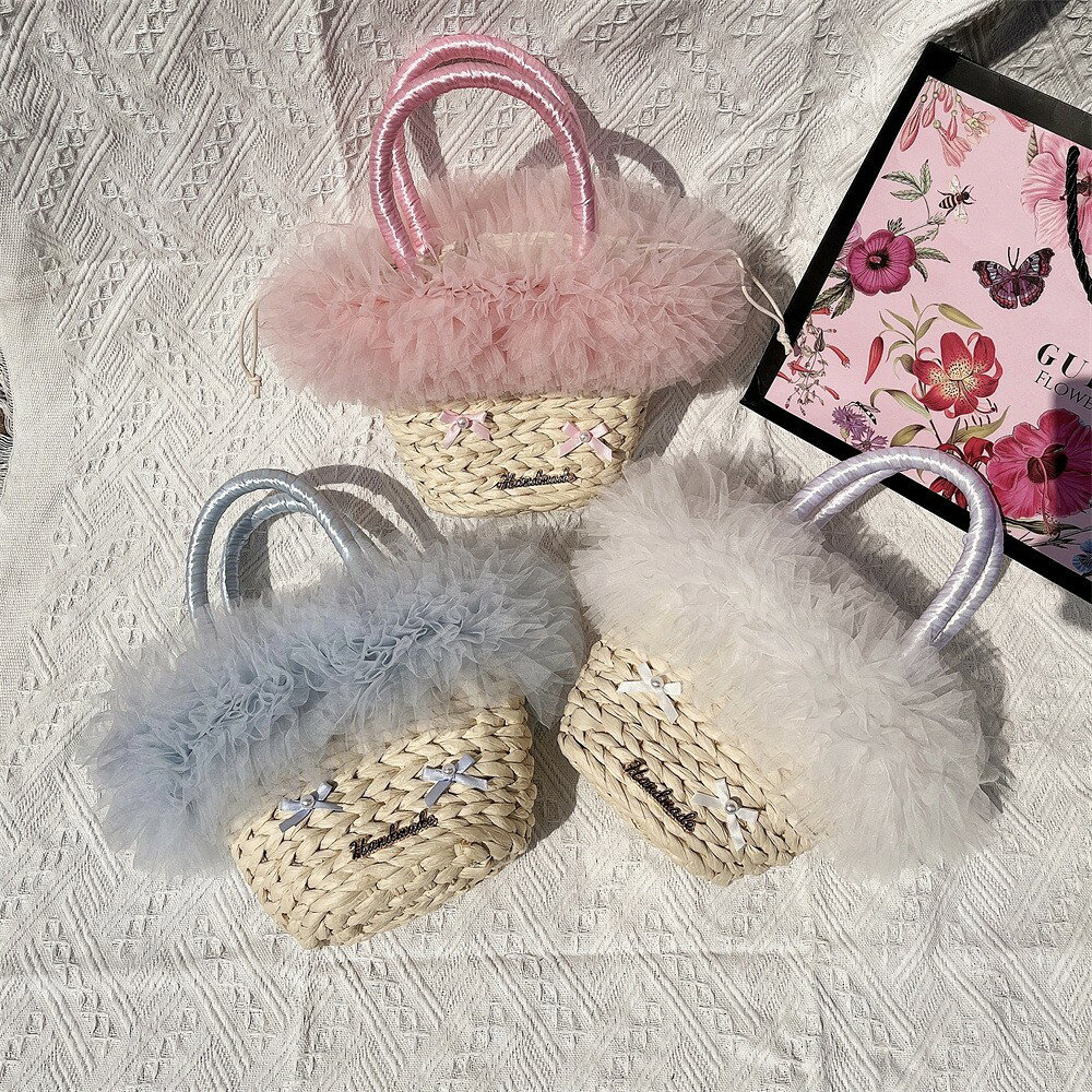 Tote Bag Type - リボンかごバッグ　ハンドバッグ　チュール (T)
