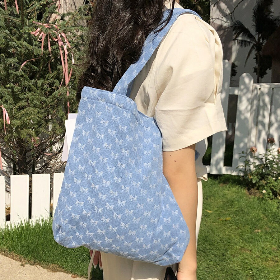 リボントートバッグ　帆布バッグ (T)