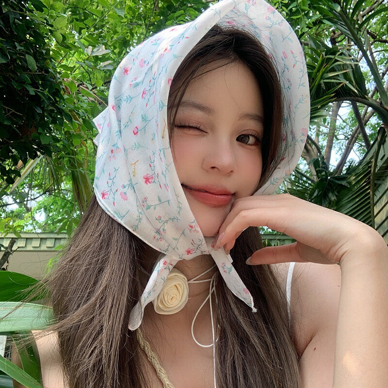 花柄スカーフヘアバンド (T)