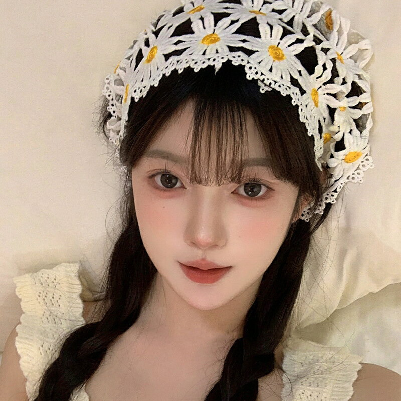 三角スカーフ ヘアバンド ニット (T)