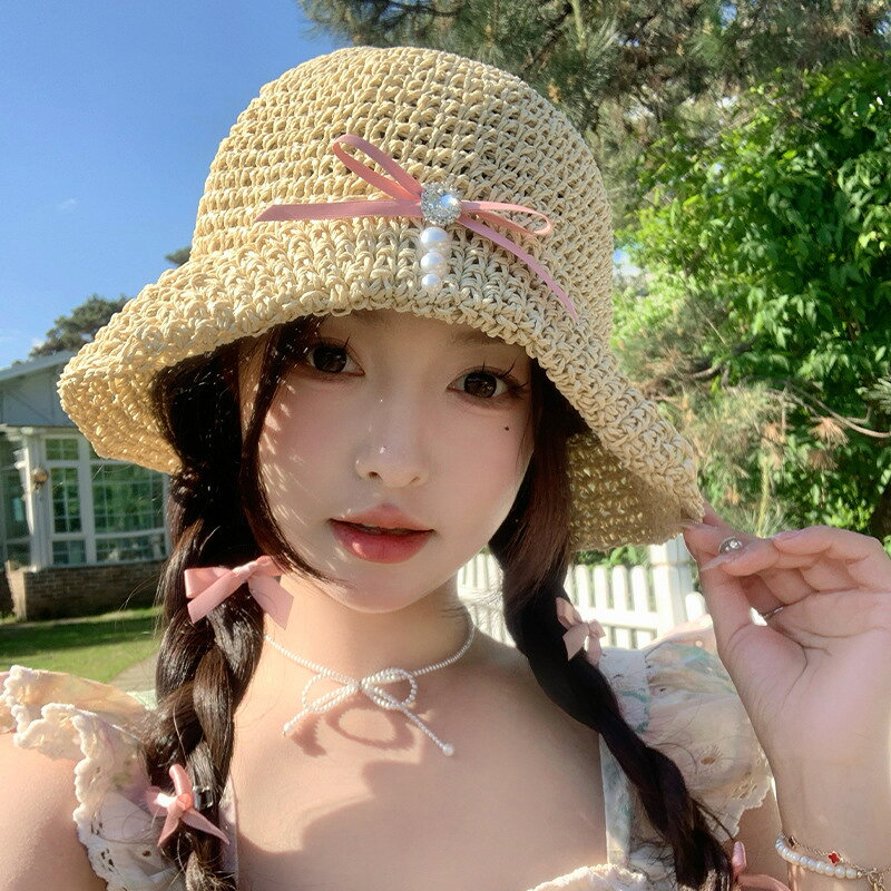 麦わら帽子 UVカット 春夏 レディース 韓国ファッション オシャレ ストロー (T)