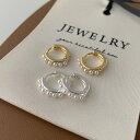 レディース金属風ピアス (T)