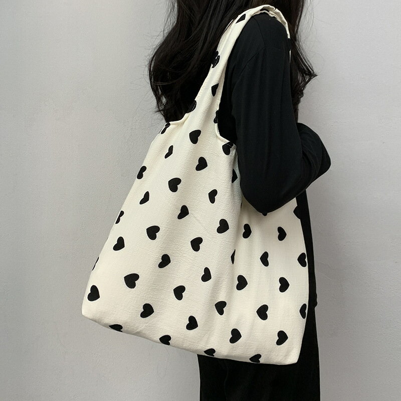 ハート柄エコトートバッグ (T)