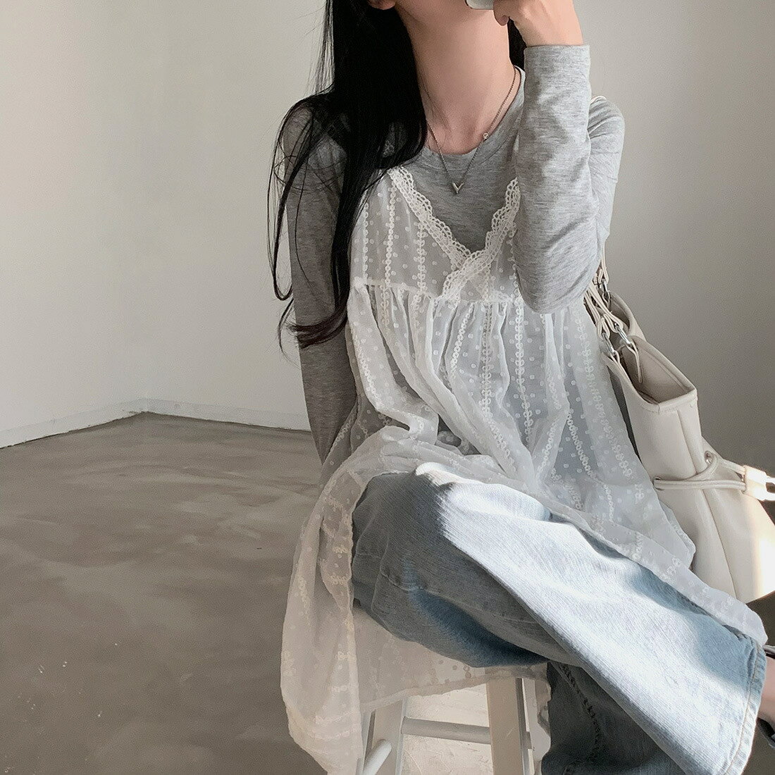 チュールキャミソールワンピース (T)