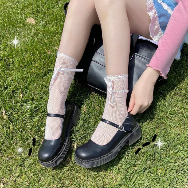 リボン付きバレエコアソックス (T)