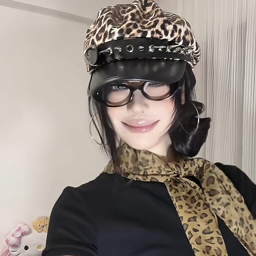 ヒョウ柄キャスケット帽子 (T) ヒョウ柄キャスケット帽子 (T)