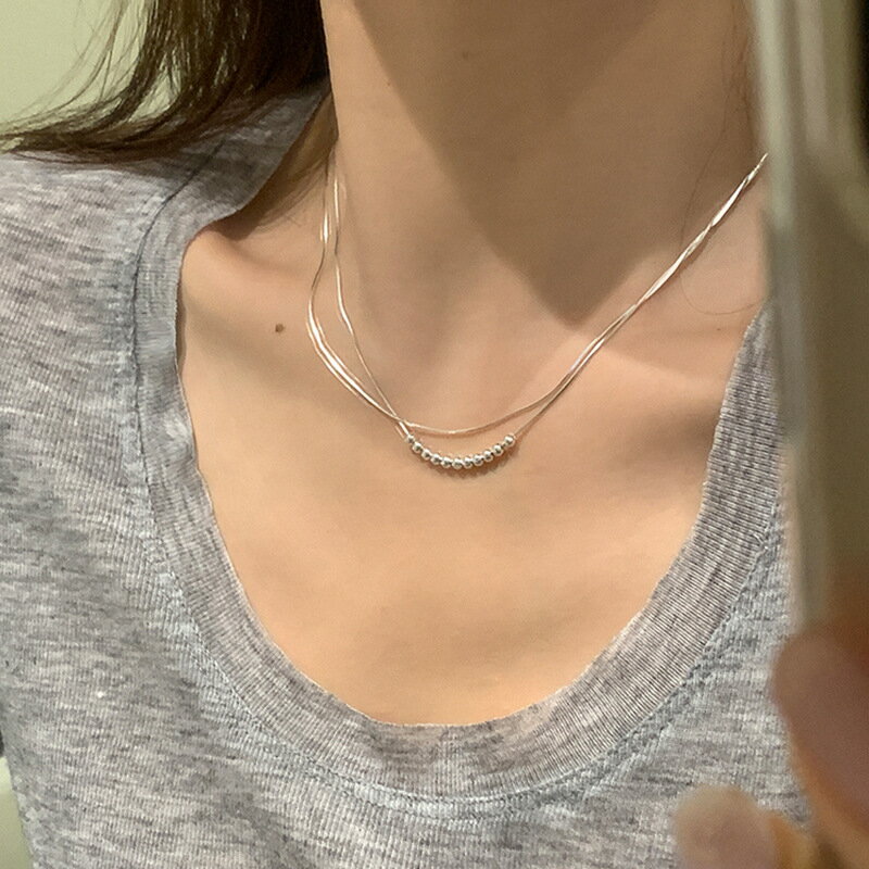 レディース金属風ネックレス (T)