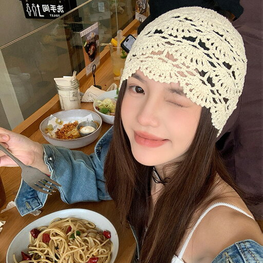 ニットキャップ 春夏 レディース 韓国ファッション (T) ニットキャップ 春夏 レディース 韓国ファッション (T)