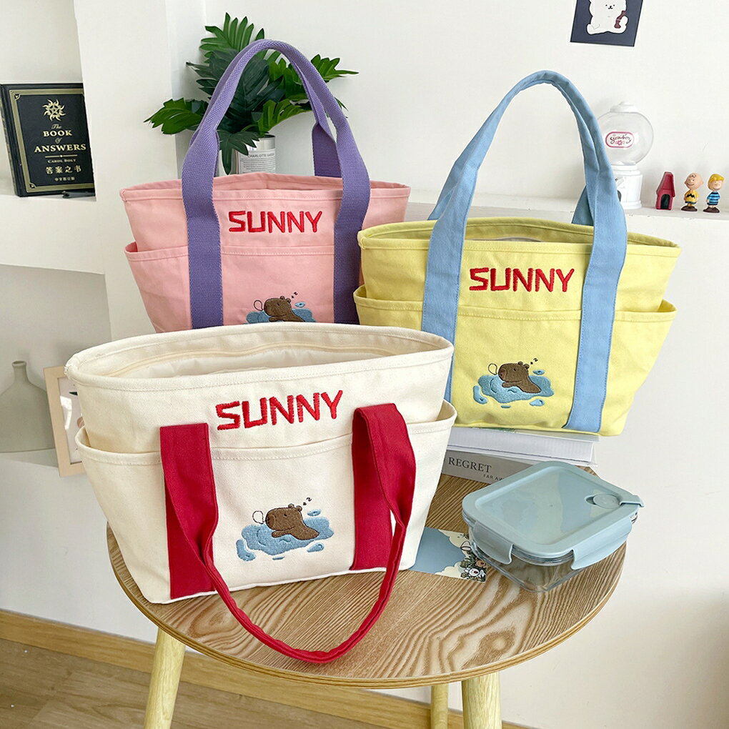 ミニトートバッグ　お弁当バッグ　帆布バッグ (T)