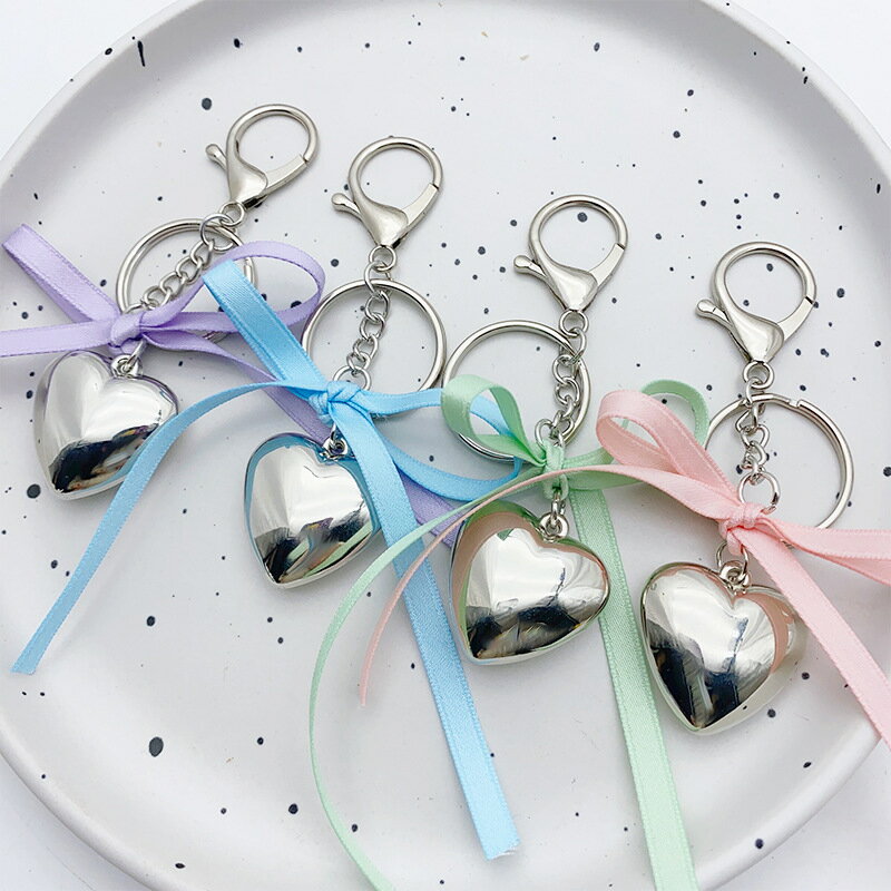 バッグチャーム　キーホルダー　リボン　ハート (T)