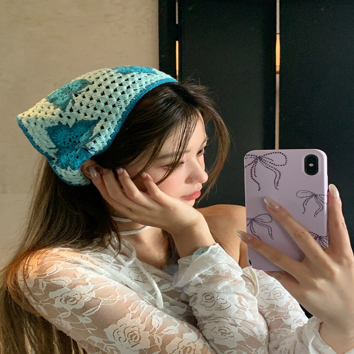 三角スカーフ　ヘアバンド (T)