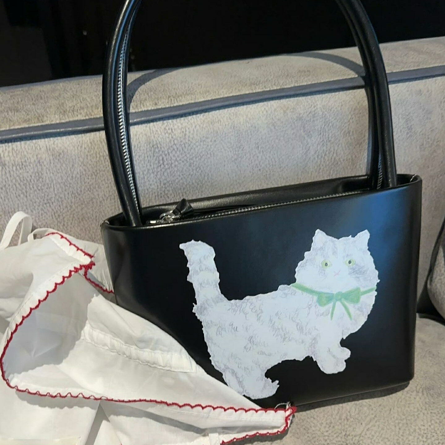 猫モチーフハンドバッグレディースか...