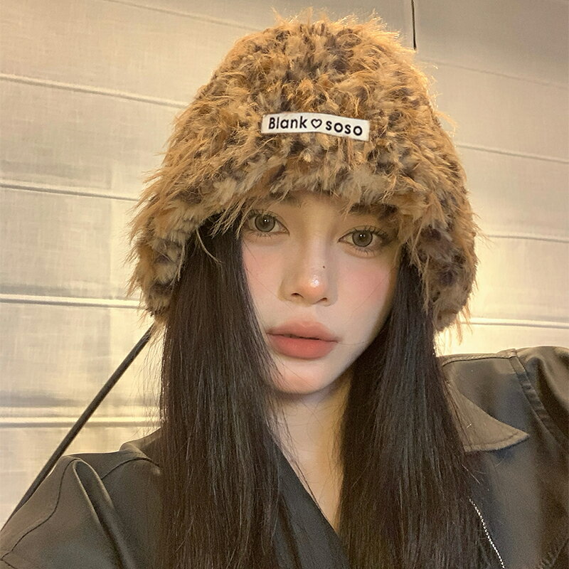 ファーバケットハット　レディース　韓国ファッション (T)