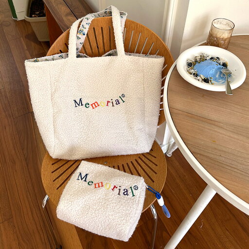 トートバッグ ポーチ 大容量 刺繍 (T) トートバッグ ポーチ 大容量 刺繍 (T)