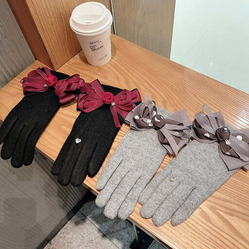かわいいレディース手袋 リボンデザイン (T) かわいいレディース手袋 リボンデザイン (T)