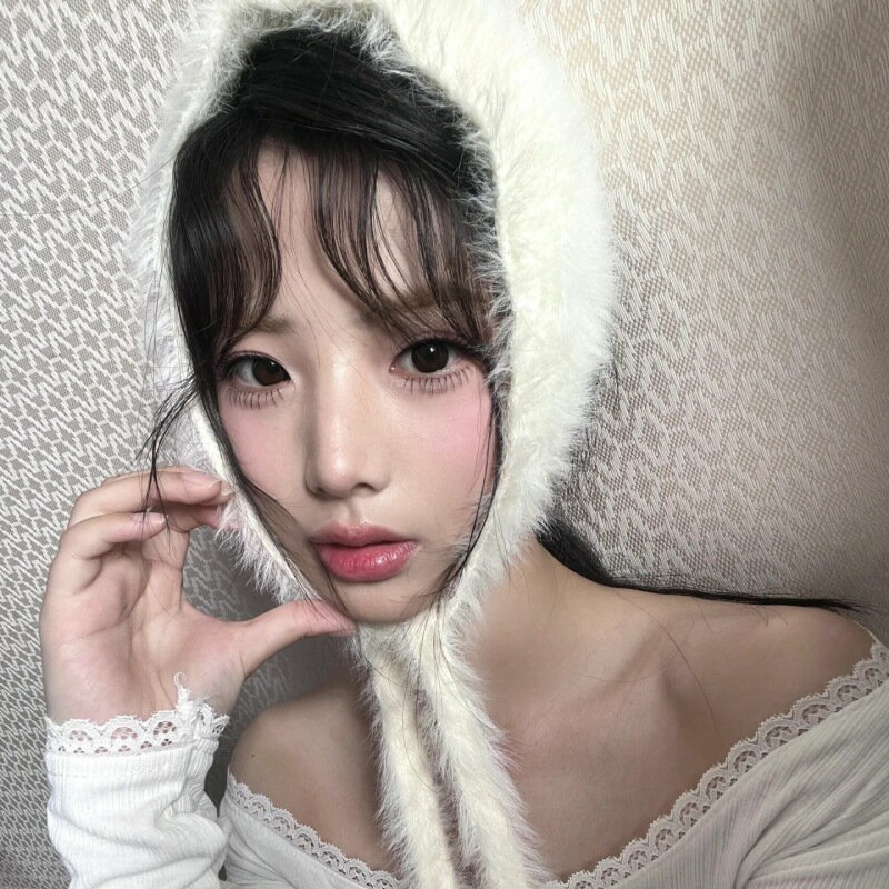 三角スカーフ　レディース　韓国ファッション　秋冬　シャギー (T)