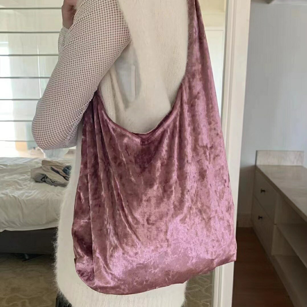 ベルベットトートバッグ 大容量 (T)