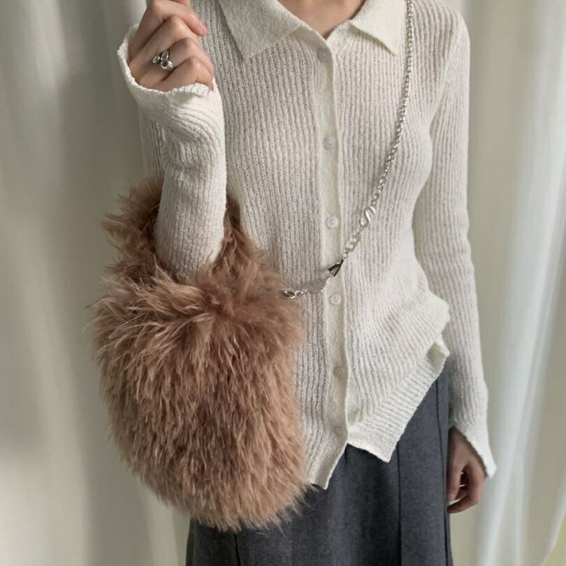 ファーショルダーバッグ (T)