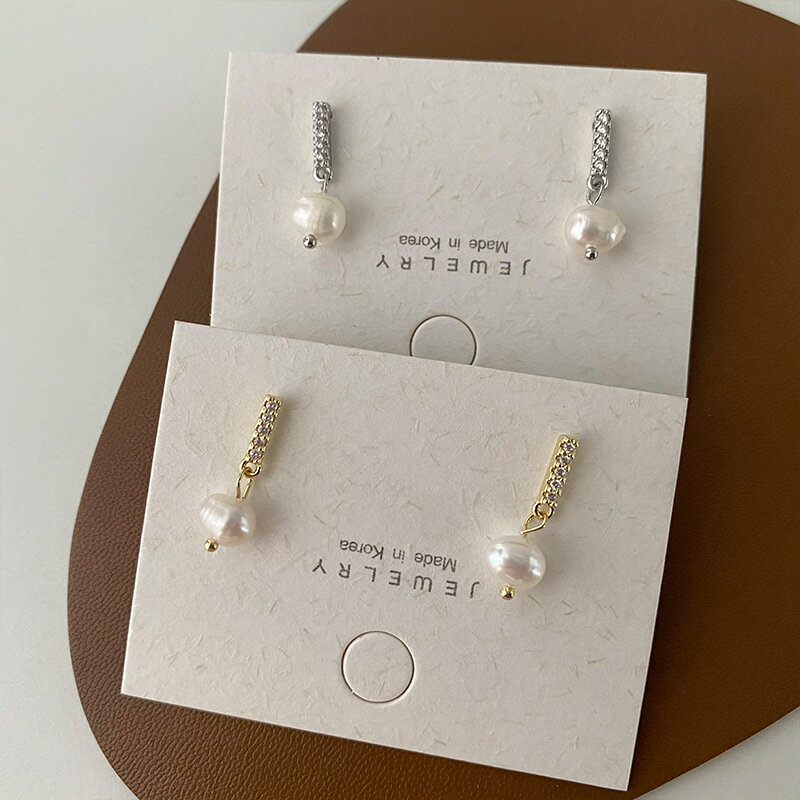 金属風淡水パールピアス