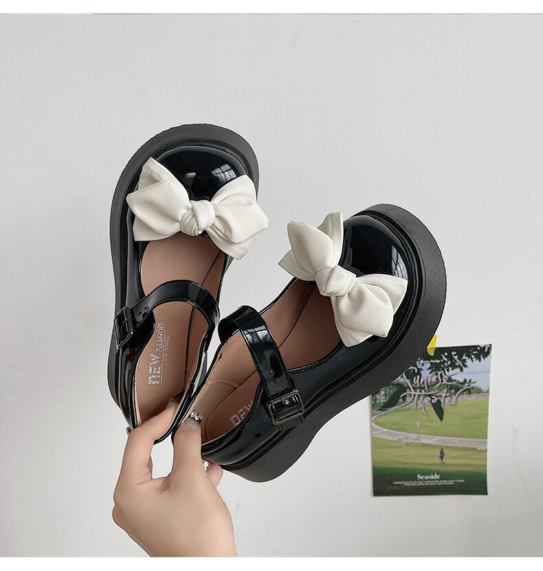 革靴 ローファー レディース 韓国ファッション 厚底 リボン (T)