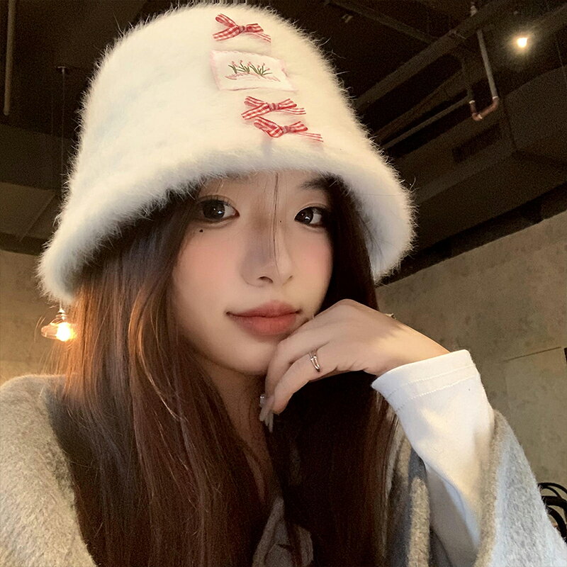 樂天商城 - ファーバケットハット レディース 韓国ファッション (T)