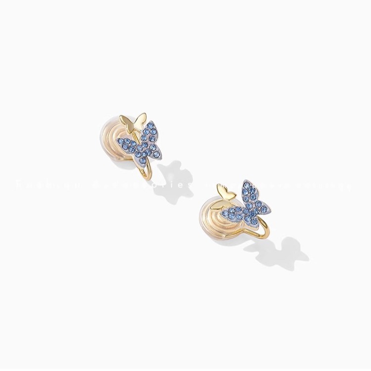 樂天商城 - 胡蝶デザイン925シルバーピアス・イヤリング (T)