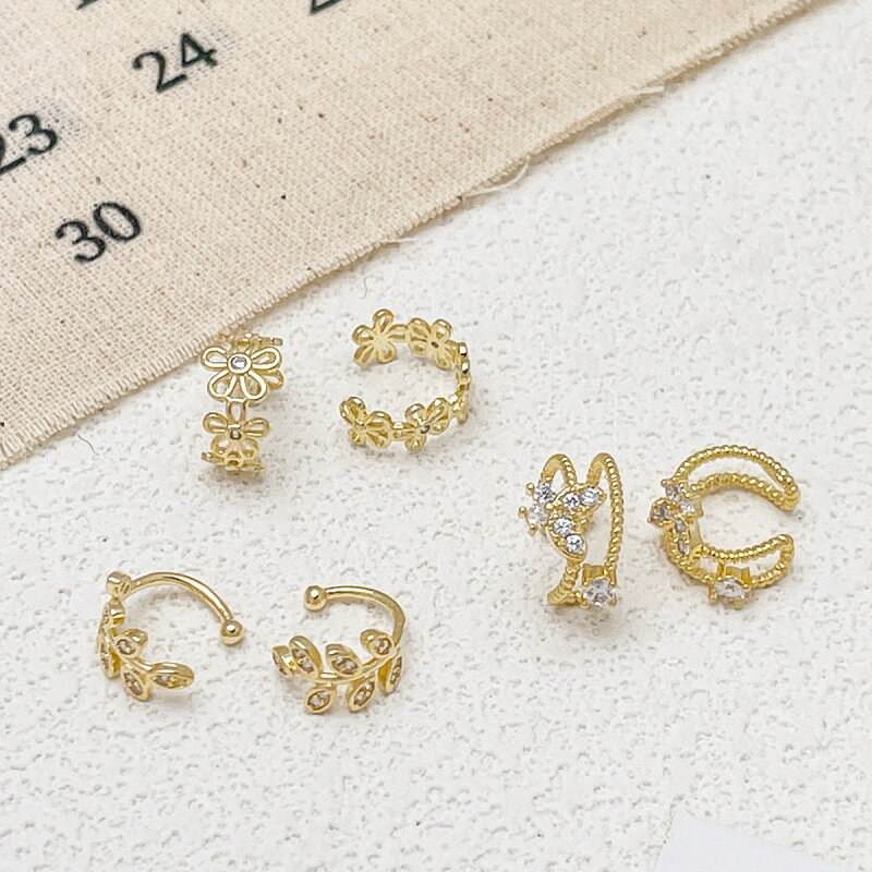 イヤーカフ レディース 韓国ファッション デザイン 金属風 (T)