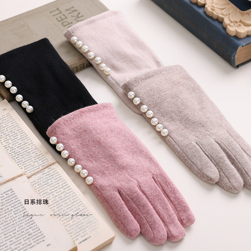 手袋 レディース 韓国ファッション かわいい パール (T)
