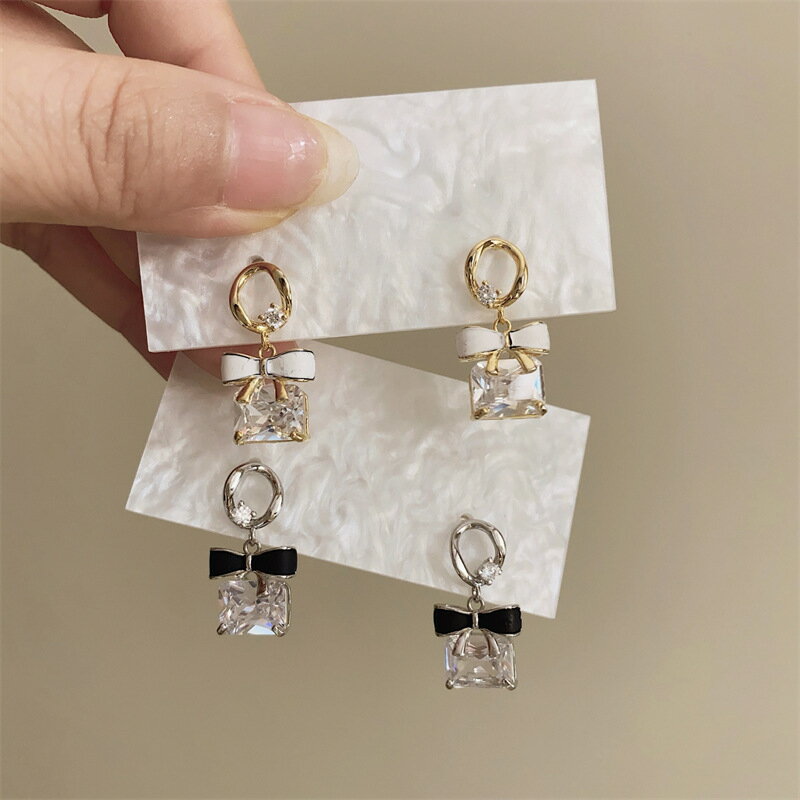 リボン付きピアス レディース INS 韓国ファッション s925ポスト (T)