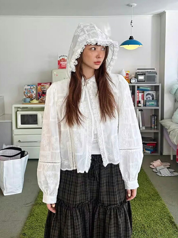 レースブラウスシャツレディース韓国...