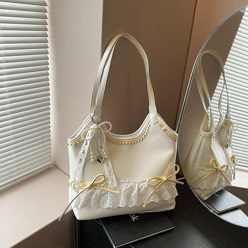 樂天商城 - トートバッグ 韓国ファッション デザイン 可愛い リボン (T)