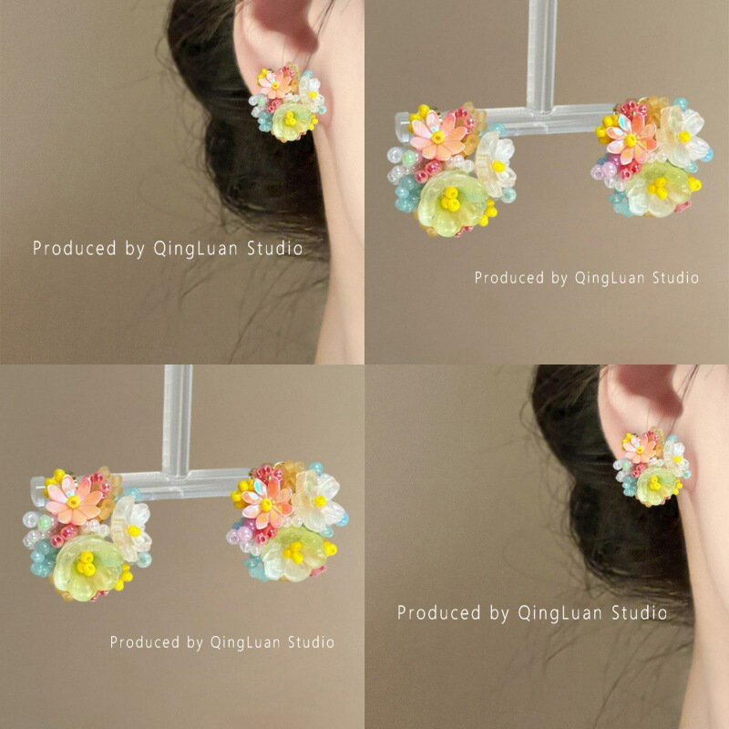 花モチーフピアス (T)