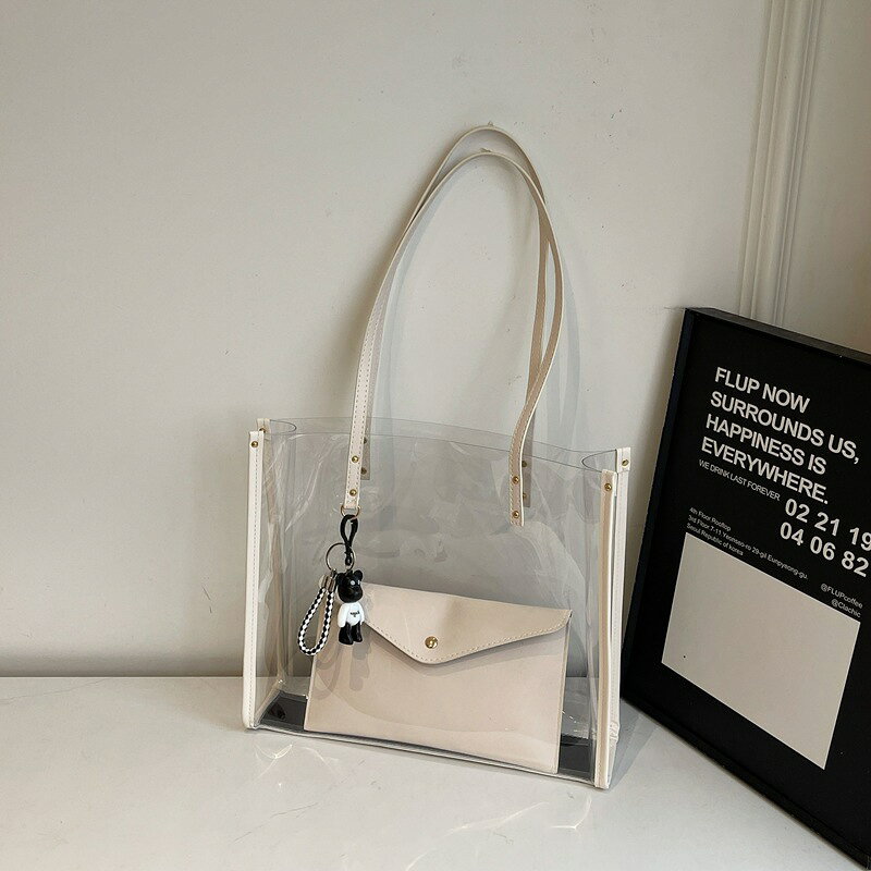 CHANEL クリアトートバッグ 収納袋付き ファッション - CHANEL クリア