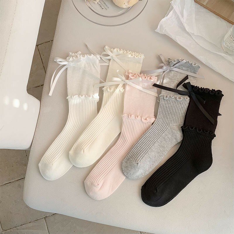 デザインリボン付き靴下 (T)