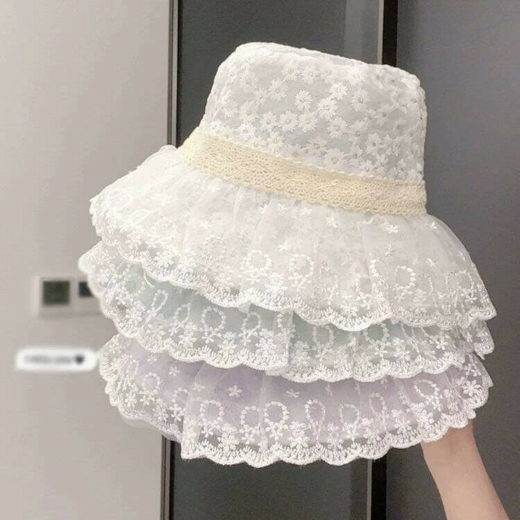 バケットハット レディース 韓国ファッション 春夏 レース (T)